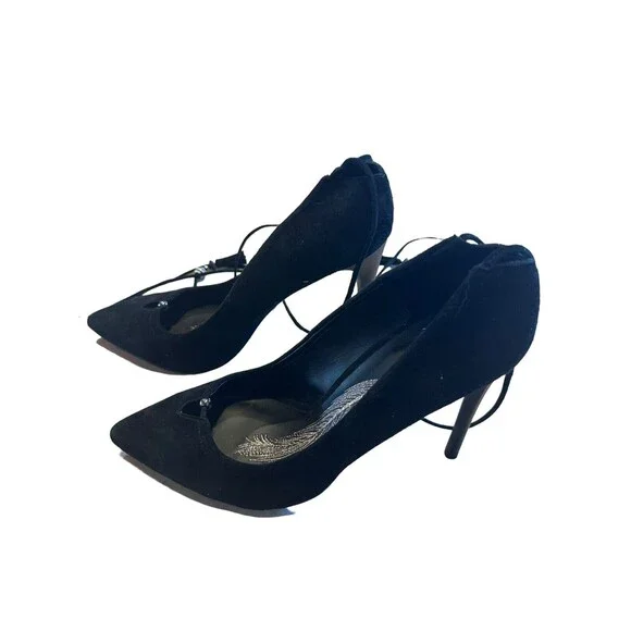 Brian Atwood Hanna Black Suede Heels Pumps Size 10 - Picture 6 of 12